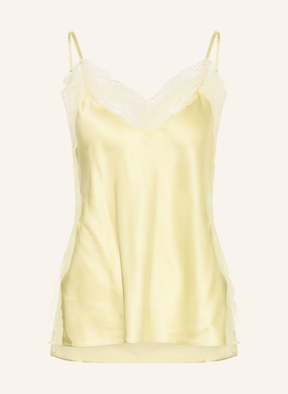 Veronica Beard Satintop JOHANAN mit Seide und Spitze HELLGRÜN