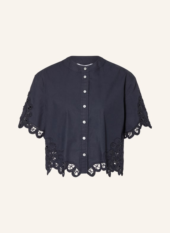 Veronica Beard Bluzka ALECK z koronką GRANATOWY