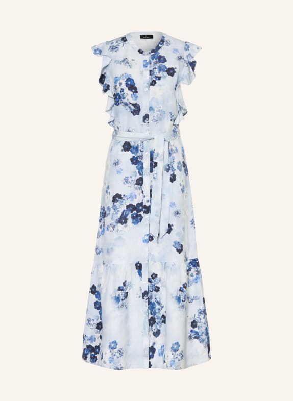 monari Kleid mit Volants und Leinen HELLBLAU / DUNKELBLAU / WEISS