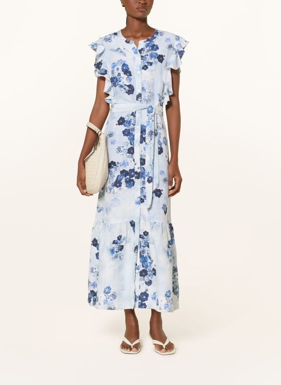 monari Kleid mit Volants und Leinen HELLBLAU / DUNKELBLAU / WEISS