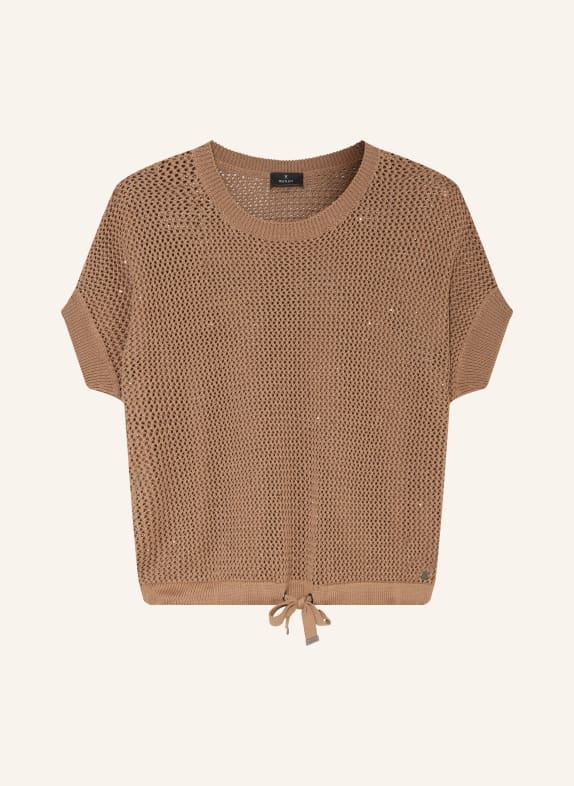 monari Pull en maille orné de strass TAUPE