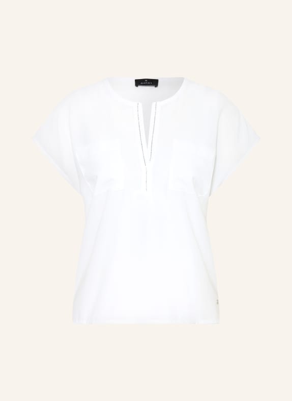 monari Chemisier à col chemisier orné de strass BLANC