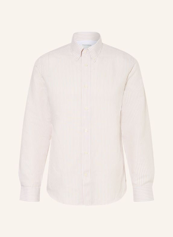 TIGER OF SWEDEN BJORN Comfort Fit Shirt with Linen LIGHT BROWN / WHITE
