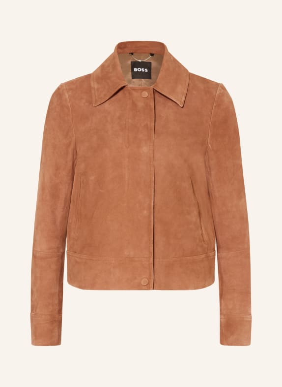 BOSS Lederjacke SAMARO BRAUN