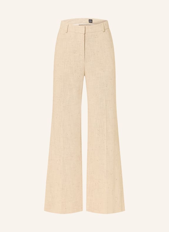 BOSS TALIA bouclé marl pants CREAM / BROWN