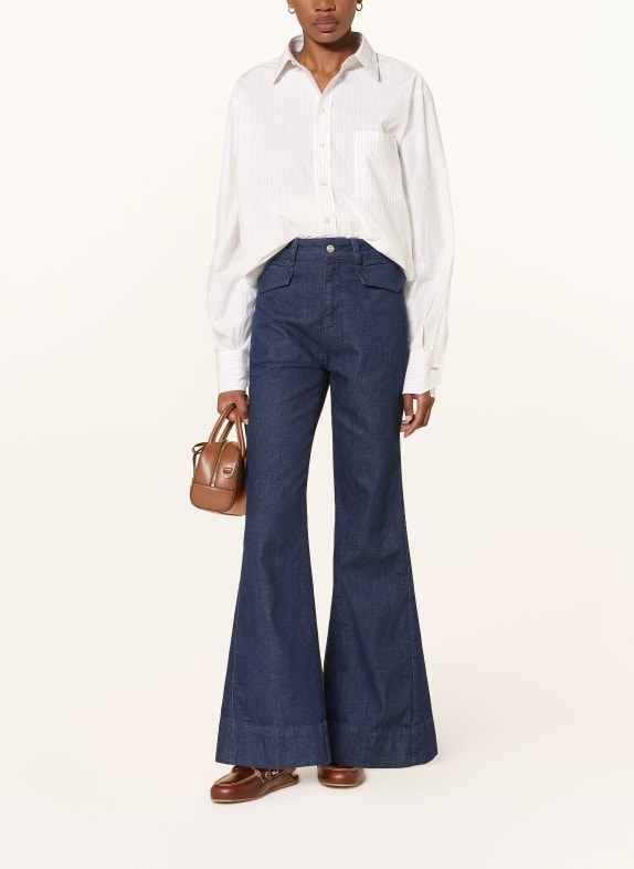 BOSS Overhemdblouse SATURDAY WIT / KAKI