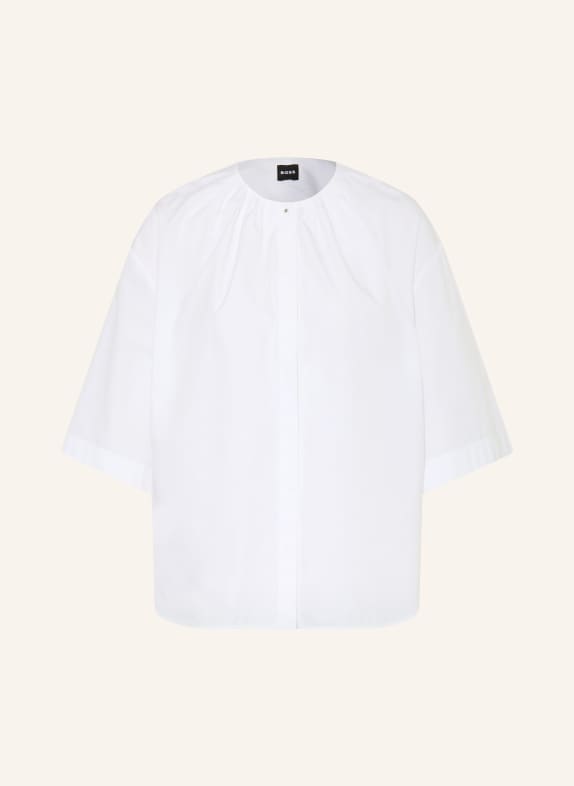 BOSS BANORENA Blouse Shirt with 3/4-Length Sleeves WHITE
