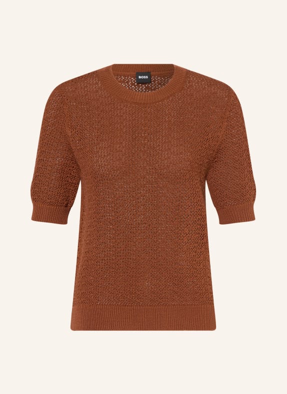 BOSS FOLEARIA Knit Shirt BROWN