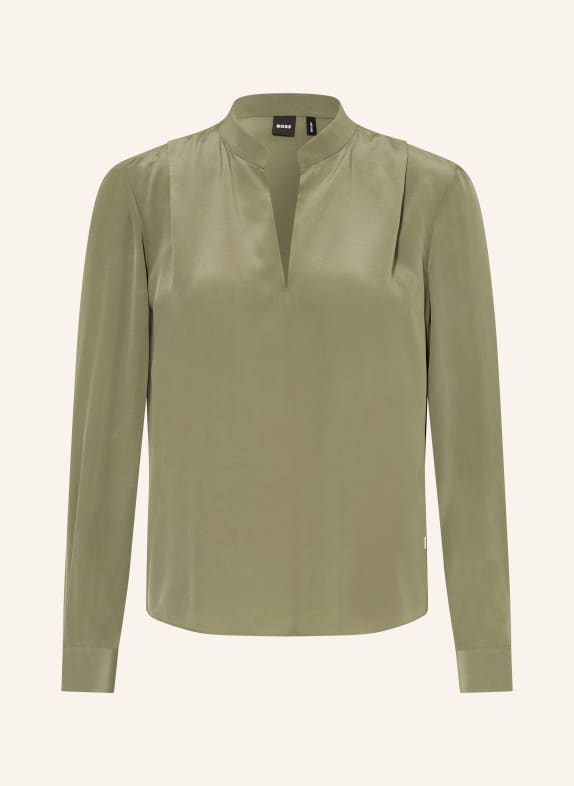 BOSS Blusenshirt BELINDINA aus Seide OLIV