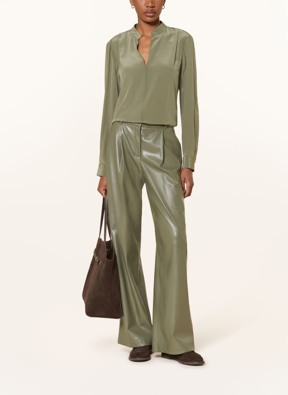 BOSS BELINDINA-blouse van zijde OLIJF