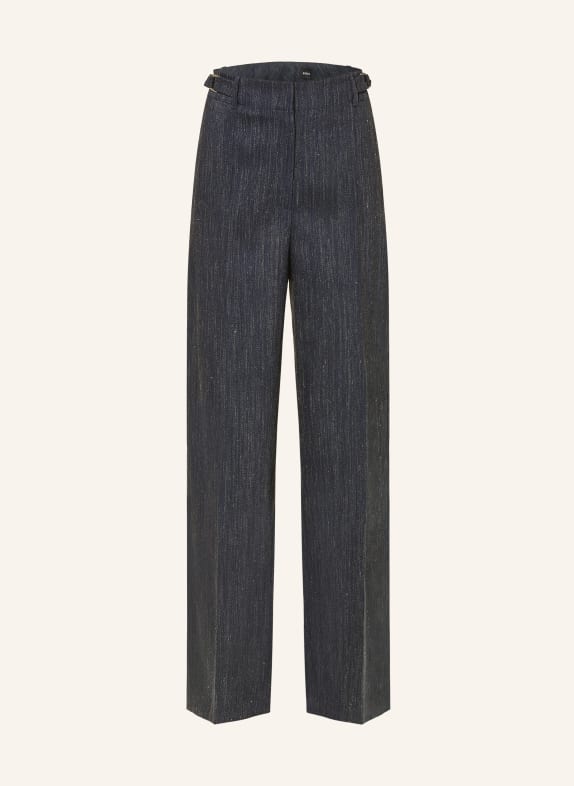 BOSS Pantaloni Marlene TAMILLY ALBASTRU ÎNCHIS / CREM