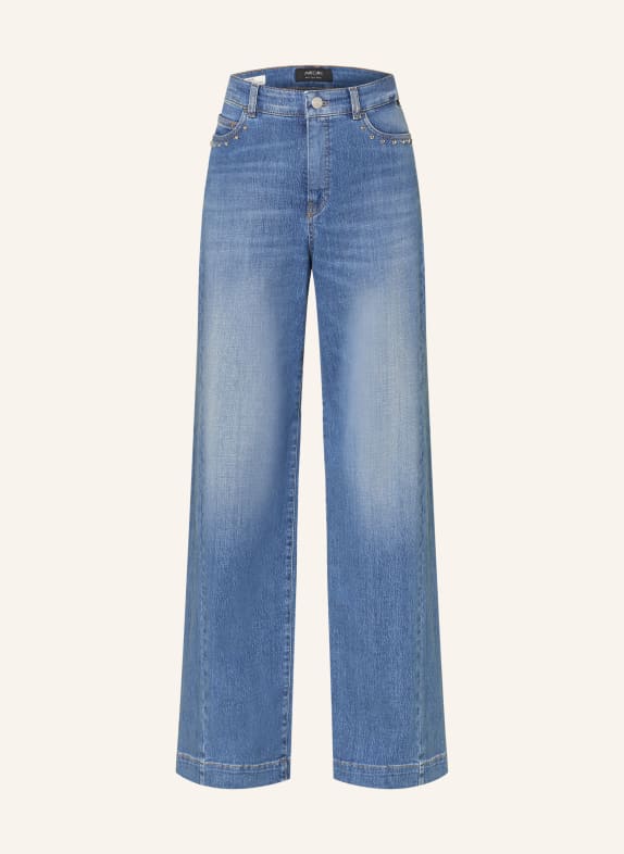 MARC CAIN Wide Leg Jeans WARRI mit Nieten 353 blue denim