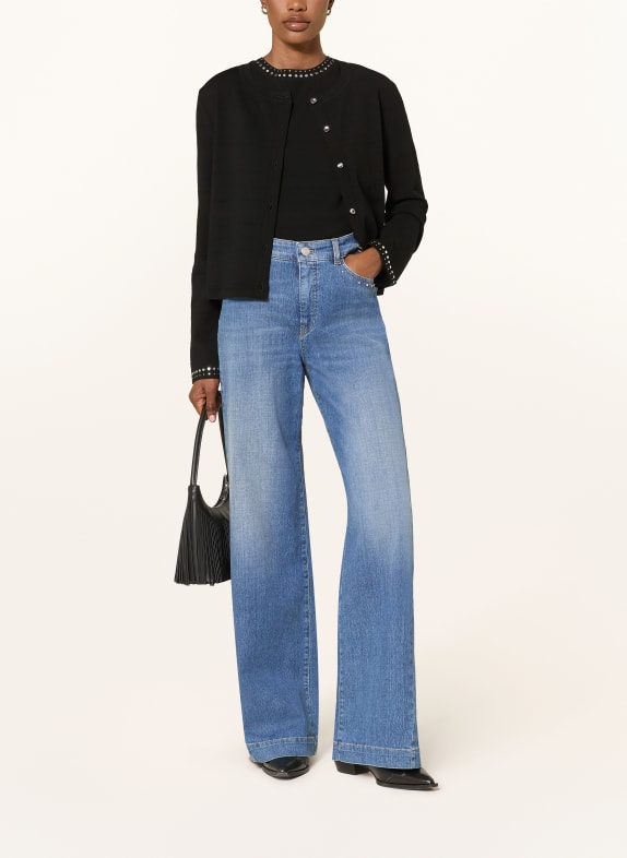 MARC CAIN Wide Leg Jeans WARRI med nitar 353 blue denim