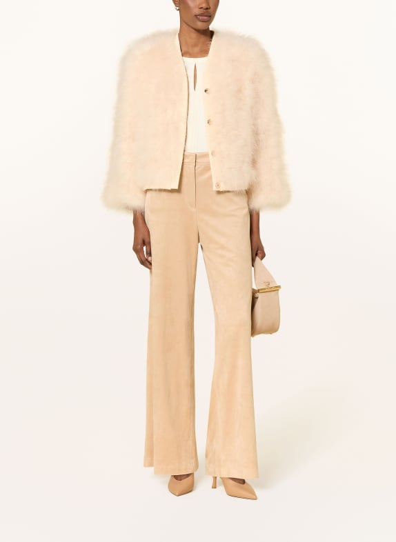 MARC CAIN Marlene-broek WARRI in leerlook 610 light stone