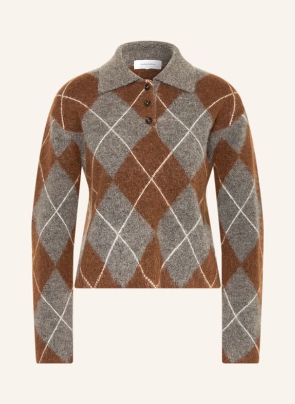 darling harbour Pullover mit Mohair Walnut/Grey Melange