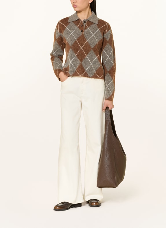 darling harbour Pullover mit Mohair Walnut/Grey Melange