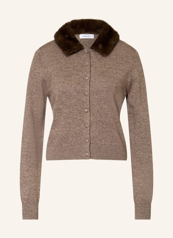 darling harbour Cardigan with detachable collar TAUPE MELANGE