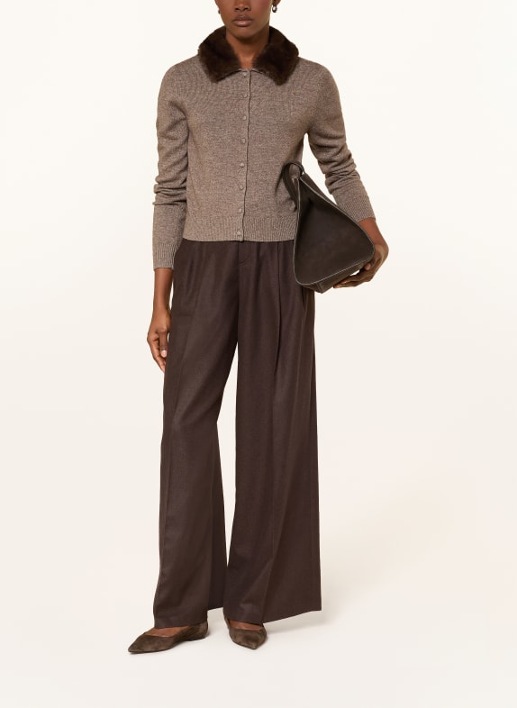 darling harbour Strickjacke mit abnehmbarem Kragen TAUPE MELANGE