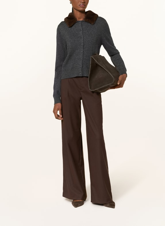 darling harbour Strickjacke mit abnehmbarem Kragen ANTHRAZIT MELANGE
