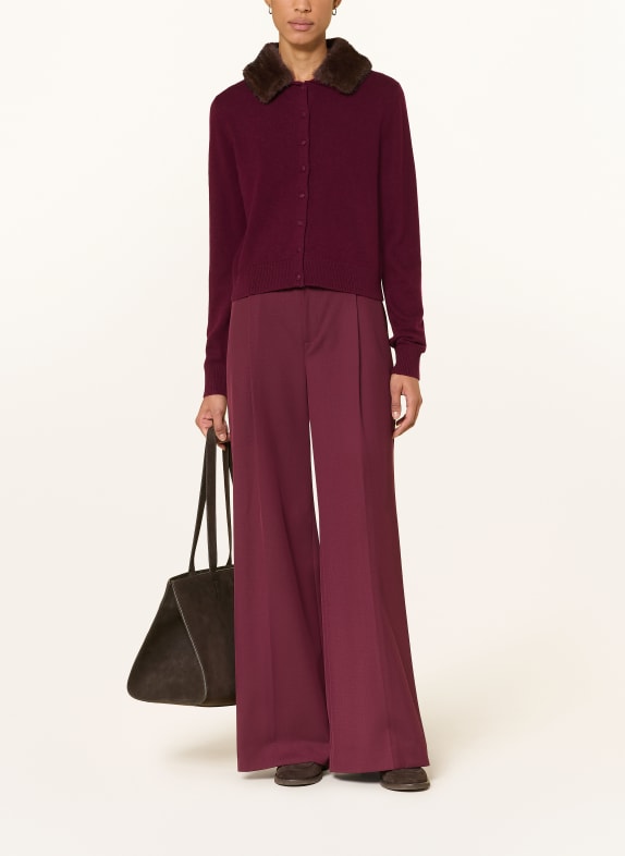 darling harbour Strickjacke mit abnehmbarem Kragen deep merlot