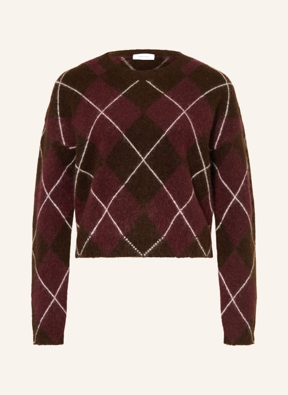 darling harbour Pullover mit Mohair bordeaux / dark brown