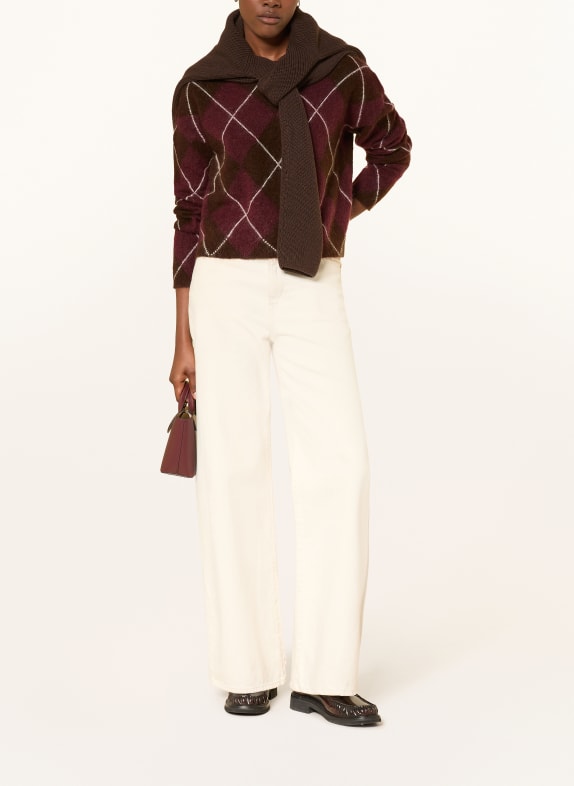 darling harbour Pullover mit Mohair bordeaux / dark brown