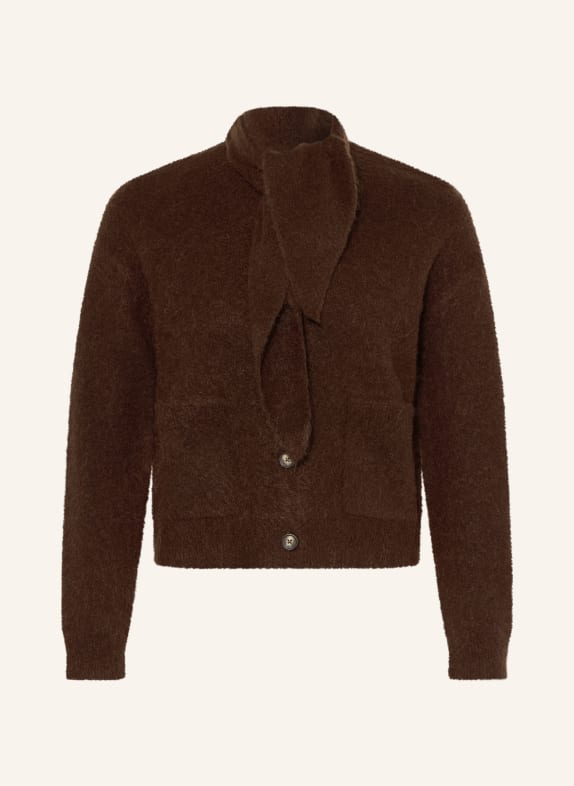 darling harbour Cardigan with mohair DARK BROWN