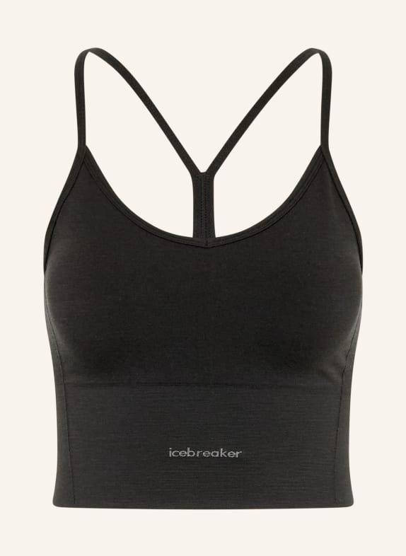 icebreaker 260 ZONEKNIT SEAMLESS Sports Bra with Merino Wool BLACK