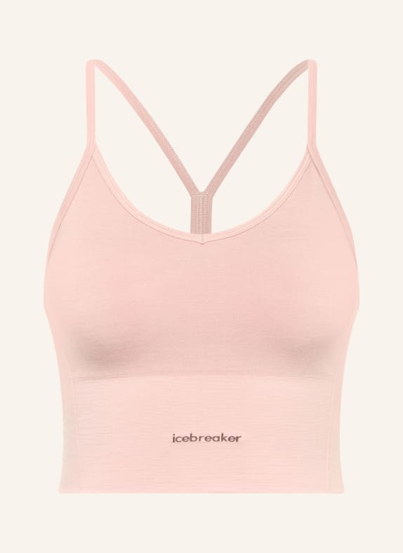 icebreaker 260 ZONEKNIT SEAMLESS Sports Bra with Merino Wool DUSKY PINK