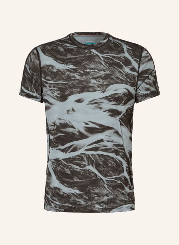 icebreaker 125 COOL-LITE SPEED MOTION Performance Shirt with Merino Wool BLUE / BLACK