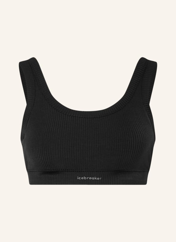 icebreaker LOTUS functional top with merino wool BLACK