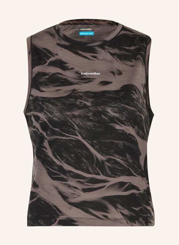icebreaker Tanktop 125 COOL-LITE SPEED mit Merinowolle DUNKELBRAUN / SCHWARZ
