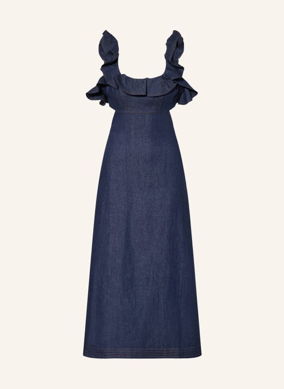 ZIMMERMANN Cocktailkleid ASTER mit Volants DUNKELBLAU