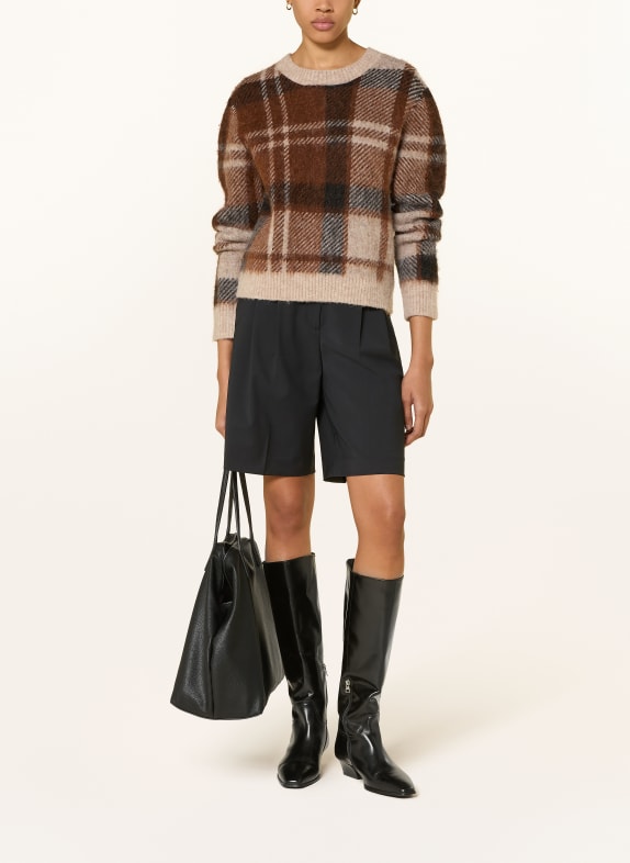 Barbour Trui GLENDYN met alpaca BRUIN / BEIGE / ZWART