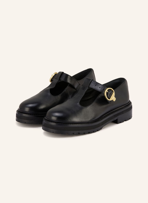 Barbour RYTON Mary Jane Loafers BLACK / GOLD