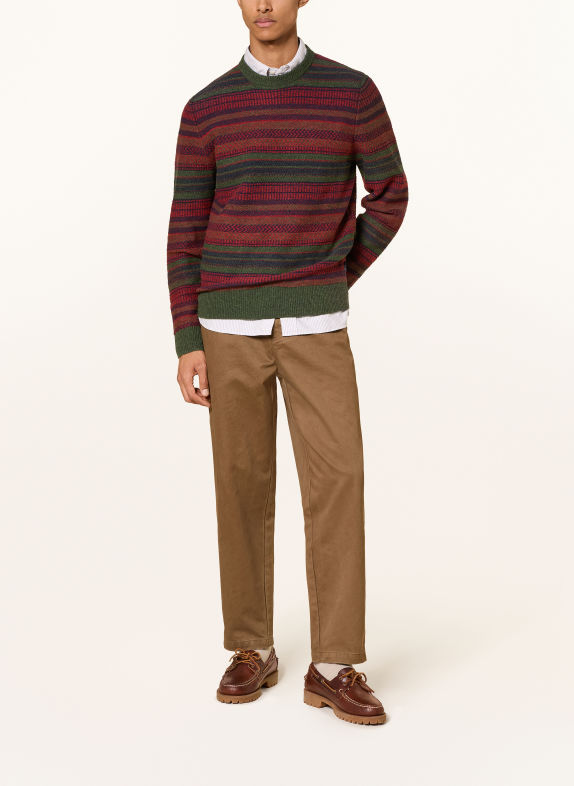 Barbour Pullover HIGHSTED GRÜN / DUNKELROT / DUNKELBLAU