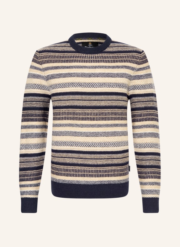 Barbour Pullover HIGHSTED DUNKELBLAU / CAMEL / ECRU