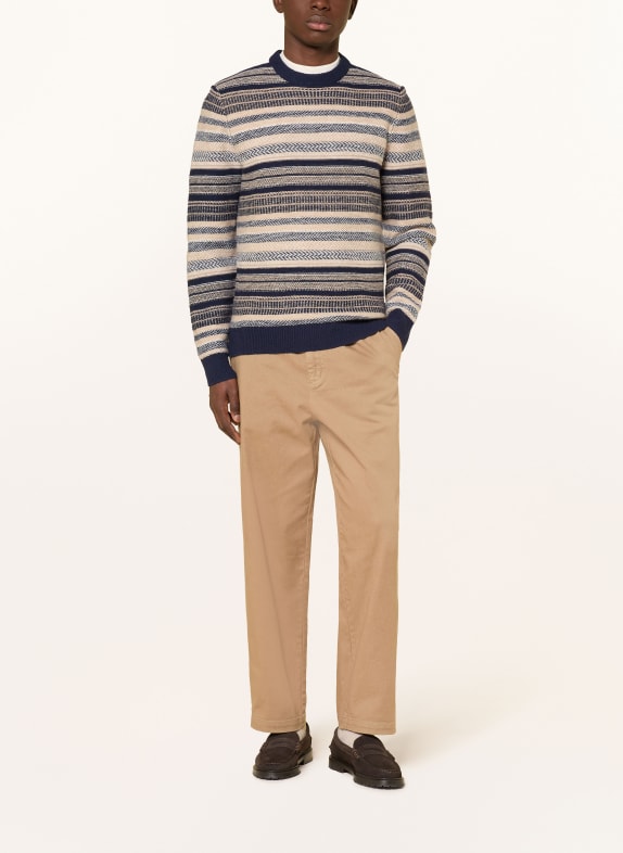 Barbour Trui HIGHSTED DONKERBLAUW / CAMEL / ECRU