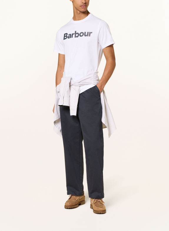 Barbour T-shirt HALSTOW WIT / DONKERBLAUW