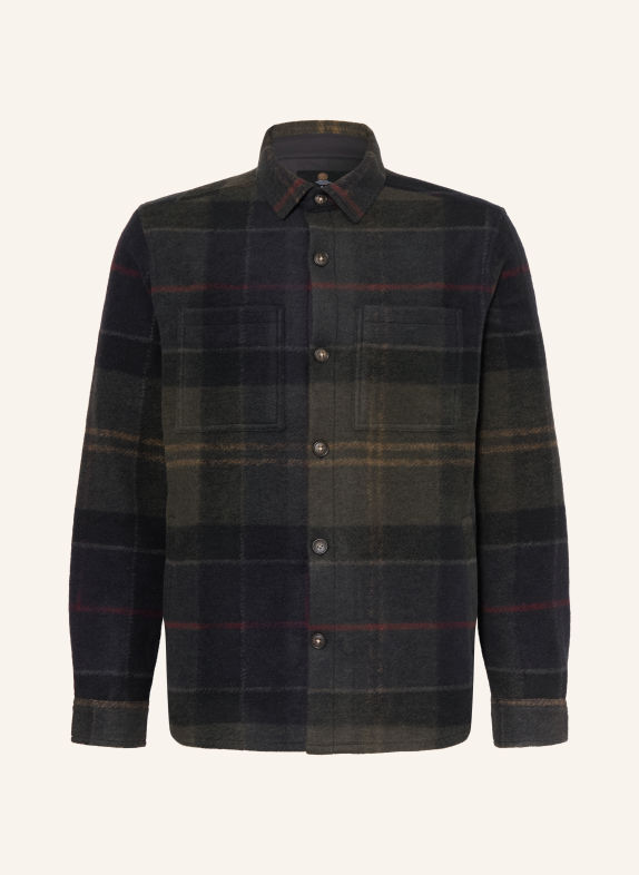 Barbour Flanell-Overshirt WOODLANE SCHWARZ / DUNKELROT / DUNKELGRÜN