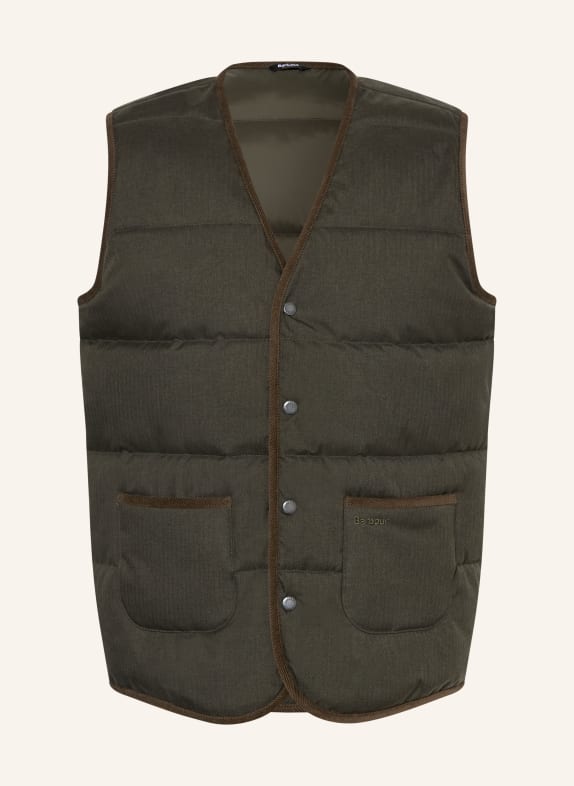 Barbour EASTHILL Quilted Vest DARK GREEN / DARK BROWN