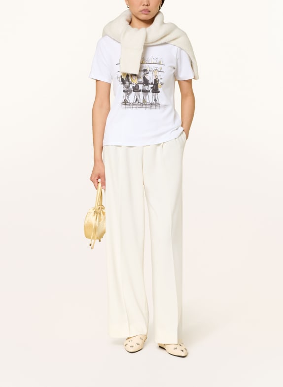 monari Tricou cu pietre decorative ALB