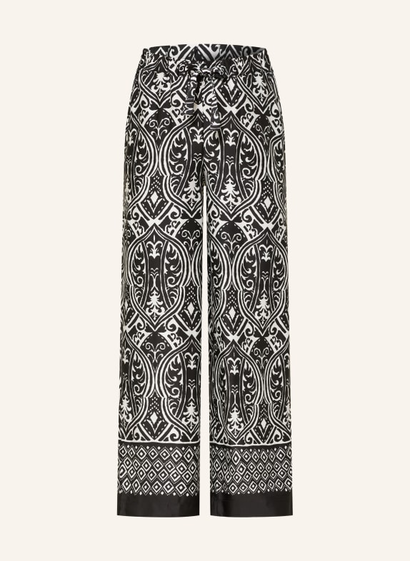 monari Satin Marlene pants BLACK / WHITE