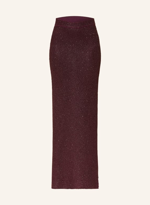 MRS & HUGS Knitted skirt with sequins DARK RED