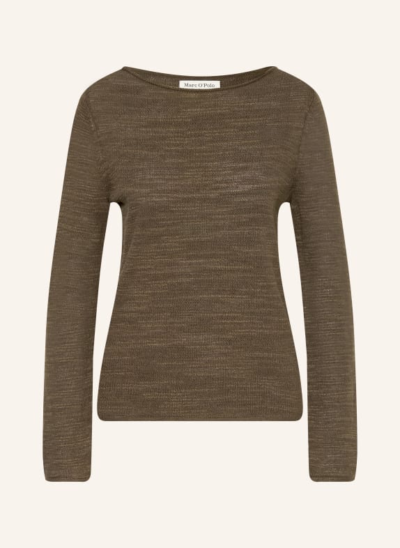 Marc O'Polo Pullover mit Leinen DUNKELGRÜN