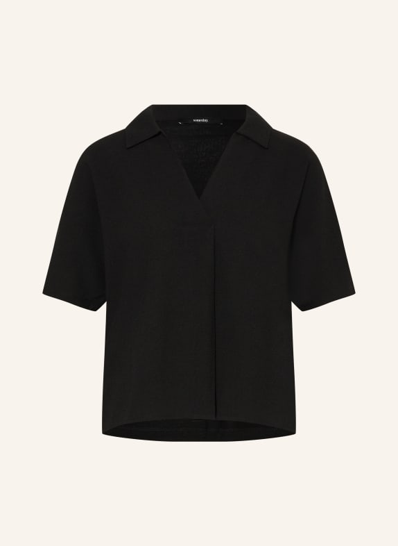 someday Blusenshirt KELIANE im Materialmix SCHWARZ