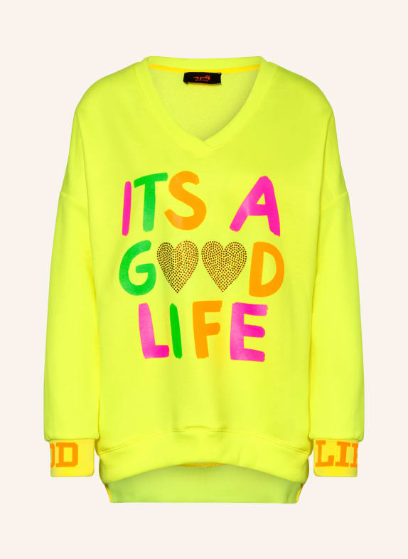 miss goodlife Sweatshirt mit Schmucksteinen NEONGELB / NEONPINK / NEONORANGE