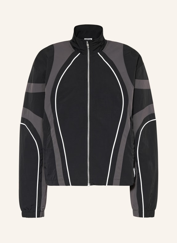 GYMSHARK Trainingsjacke SCHWARZ / DUNKELGRAU / WEISS