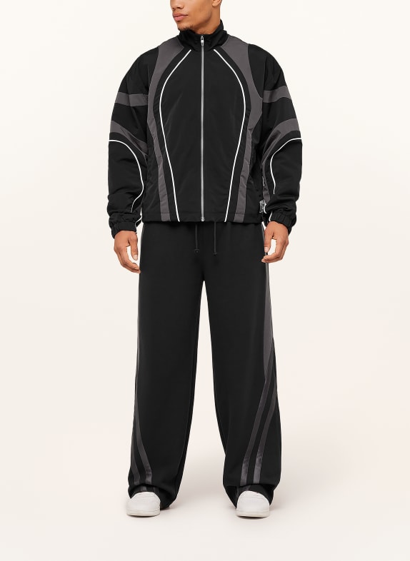 GYMSHARK Trainingsjacke SCHWARZ / DUNKELGRAU / WEISS