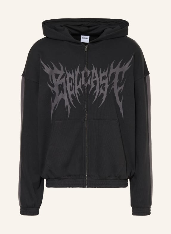 GYMSHARK Oversized-Sweatjacke SCHWARZ / DUNKELGRAU